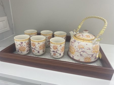 اباريق زجاج مع 6 كاسات